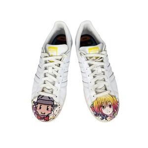 Adidas Superstar Supershell x Pharrell Williams Sneakers 9.5 White with Anime